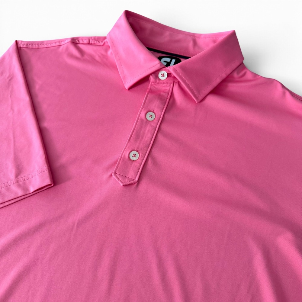 FootJoy Gold Polo Men XL Pink Mercedes Benz Club Collection Performance Stretch